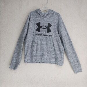 Under Armour Hoodie Mens M Gray Pullover Sweatshirt Loose Fit Kangaroo Pocket